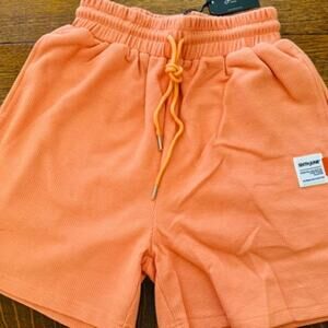 Sixth June Orange Sherbert Waffle Shorts Drawstring Pockets Size S (26-32)